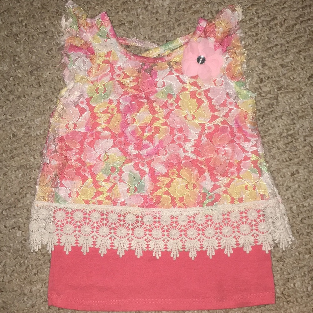 Nannette lace overlay tank 3t